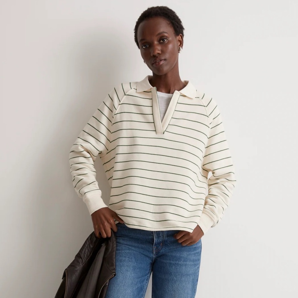 Madewell Betterterry Polo Sweatshirt